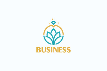 Creative logo design depicting a golden ring with a lotus flower, designated for the fashion or apparel industry.