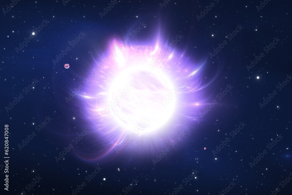 Canvas Prints magnetar - neutron star in deep space. for use with projects on science, research, and education.