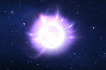 Magnetar - neutron star in deep space. For use with projects on science, research, and education.