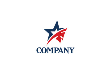 Creative logo design depicting a warrior and a star- Logo Design Template	
