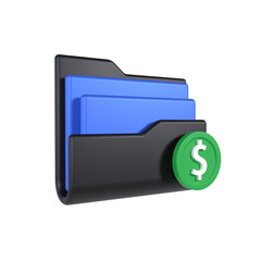 Financial Folder 3D Icon ui png transparent background

