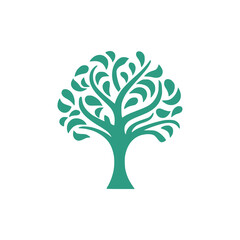 simple green tree plant nature logo vector illustration template design