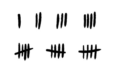 Tally marks PNG transparent illustration. Tally marks prison wall counting method with slashed lines.