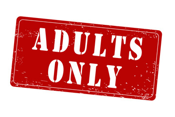 Adults only red rubber stamp. PNG transparent stamp illustration.