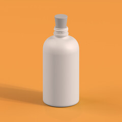 Monochrome Bottle on Orange Background, 3d Rendering