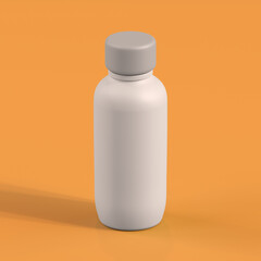 Monochrome Bottle on Orange Background, 3d Rendering
