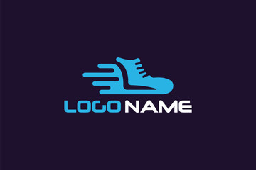 Creative logo design depicting a fast shoe, designated to the fashion or apparel industry.	