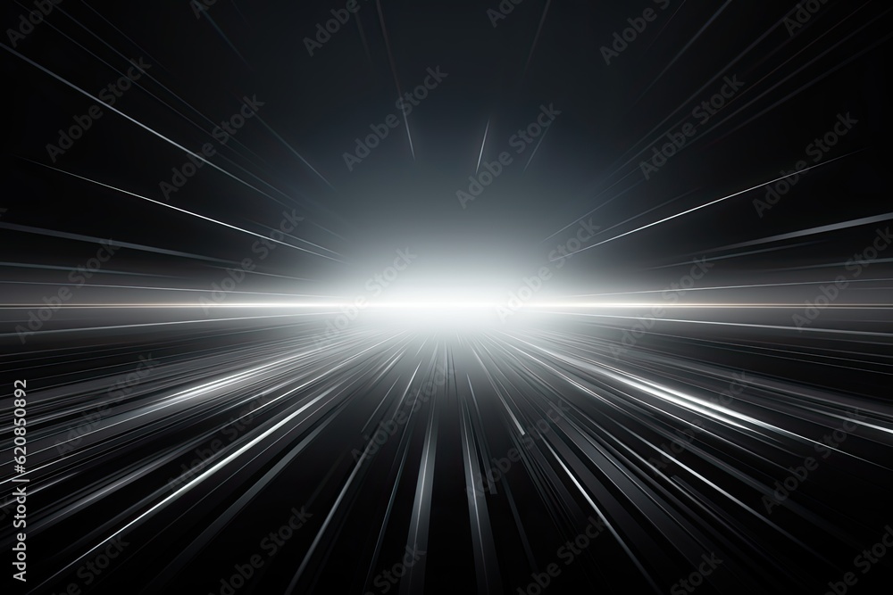 Poster abstract grey technology background with blurred silver lines and light effects: generative ai