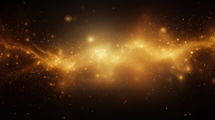 Fototapeta na wymiar Abstract Magic Gold Dust Explosion - Beautiful Holiday Art and Galaxy Widescreen Background with Wide Angle. Generative AI