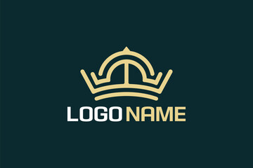 Crown Logo Design - Golden Crown Logo Design Template	 - obrazy, fototapety, plakaty