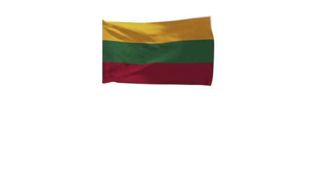 3D rendering of the flag of Lithuania waving in the wind.