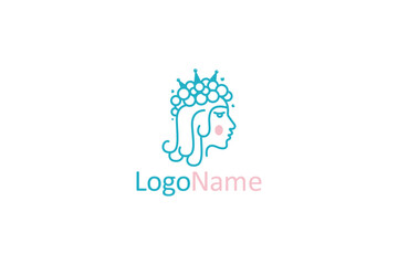 Beautiful Woman Logo design- Woman Face Logo Design Template