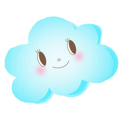 Cloud Cartoon Character Clipart. Things in the sky character set. Hand-drawn cute weather symbols element. Cloudy 
