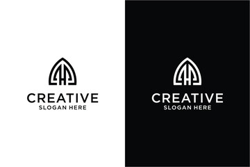Letter h a Logo design concept