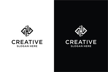 Letter h Logo design concept