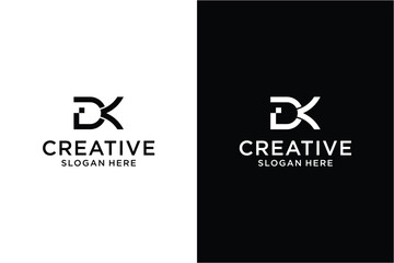 Letter d k Logo design concept