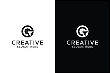 Letter c with arrow click Logo design concept