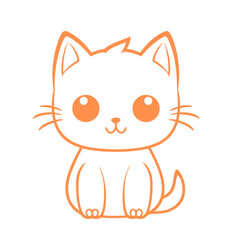 cute cat outline vector International Cat Day