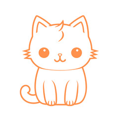 cute cat outline vector International Cat Day