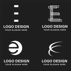 vector e letter logo design collection