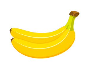 Beautiful bananas in cartoon style. Flat design. Yellow bananas isolated on a white background. Vector illustration