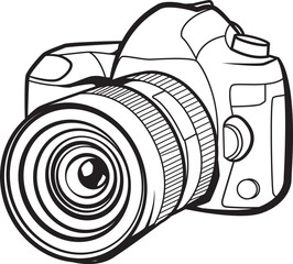 digital photo camera vector design line - obrazy, fototapety, plakaty