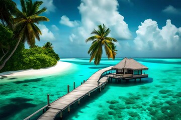 Fototapeta na wymiar Tropical island of Maldives