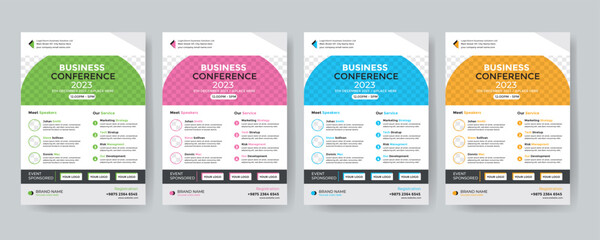 Modern creative corporate business conference flyer template design and Elegant Corporate business conference a4 cover flyer template, Geometric Corporate business flyer template design