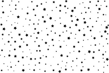 Starry background. Vector seamless pattern with stars. Monochrome horizontal texture. Swatch with sparkles for textile design.