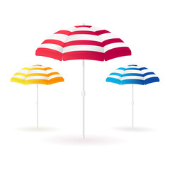 Sun umbrellas collection. Isolated on the white background.