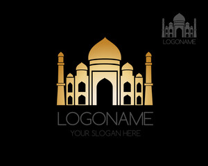 Indian temple icon. Vector logo template