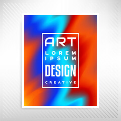 Trendy colorful poster with liquid ink texture. Vector bright gr