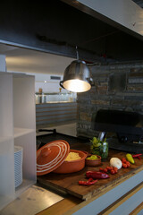 Buffet line in the hotel canteen