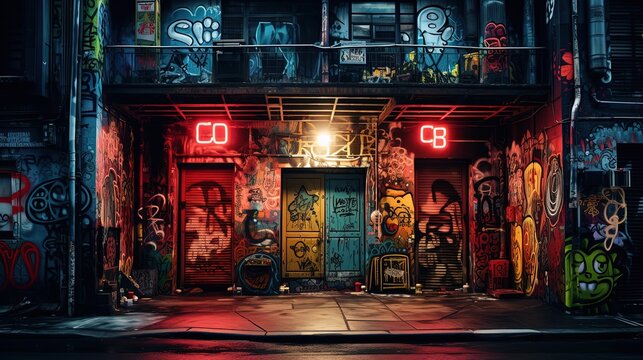 Fototapeta abstract street art grafitti background, Genertive Ai