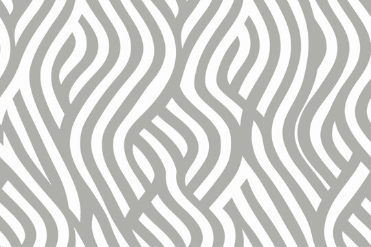 White and grey wallpaper with swirled lines, bold lines geometric shapes seamless vector background