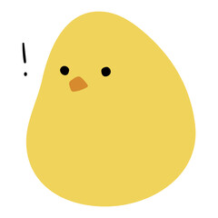 Chick Single 7 cute on a white background, vector illustration