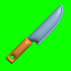 3D Kitchen Set Elements Assets with Greenscreen Background