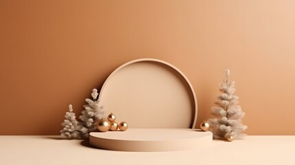 product podium stand with christmas theme background