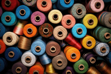 Sewing threads multicolored background