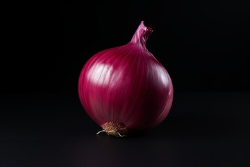 close up of one onion on a black background. Generative AI