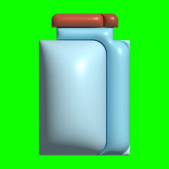 3D Kitchen Set Elements Assets with Greenscreen Background