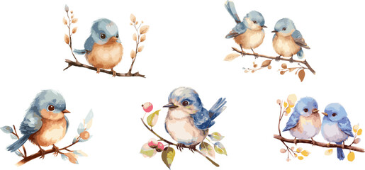 bird nature watercolor neutral colors for kids simple drawing childish cute	