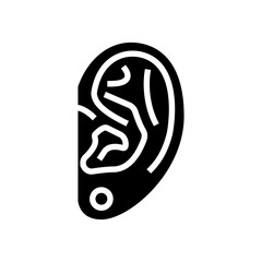 earlobe piercing fashion beauty glyph icon vector. earlobe piercing fashion beauty sign. isolated symbol illustration