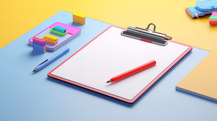 Top view of blank clipboard. Generative Ai