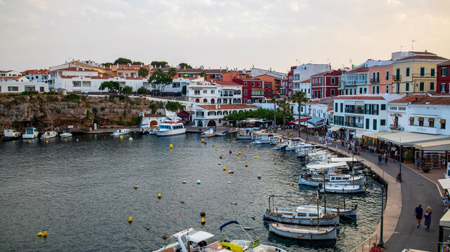Es Castell, Mahon, Menorca Moll des Cales Fonts harbour at the balearic island Minorca