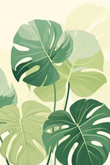 A group of green leaves on a white background. Generative AI. Floral backdrop.