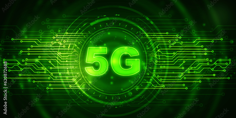 Aufkleber 2d rendering 5g network 5g connection