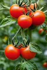 Ripe tomatoes on vine