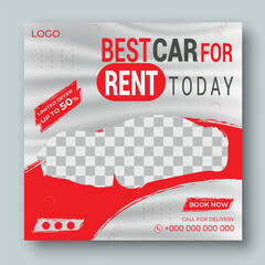 Car rent social media post design and template