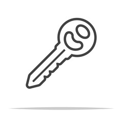 Key outline icon transparent vector isolated